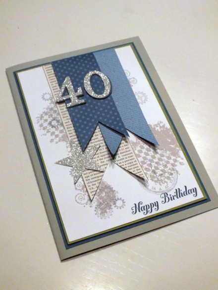 Karte zum 40. Geburtstag – Kreativ mit Tanja – Workshops, Kreativkurse